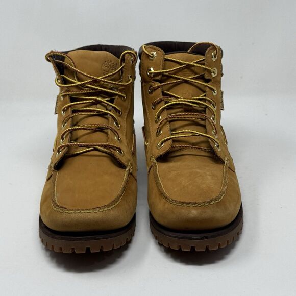 Timberland Oakwell 7 Eye Moc Toe Boots Mens 10 M Brown Nubuck Leather Lug Shoes
